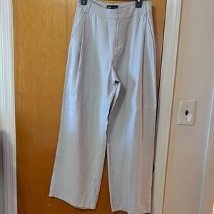 Zara Women's Light Gray Wide-Leg Chinos